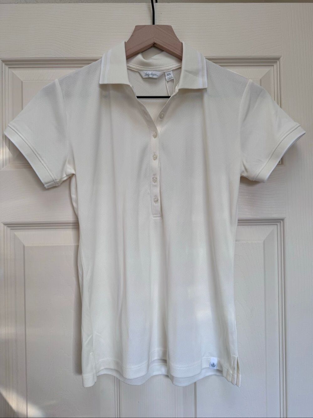 Lady Hagen New XS women’s sporty cream vintage ivory soft polo golf old money at